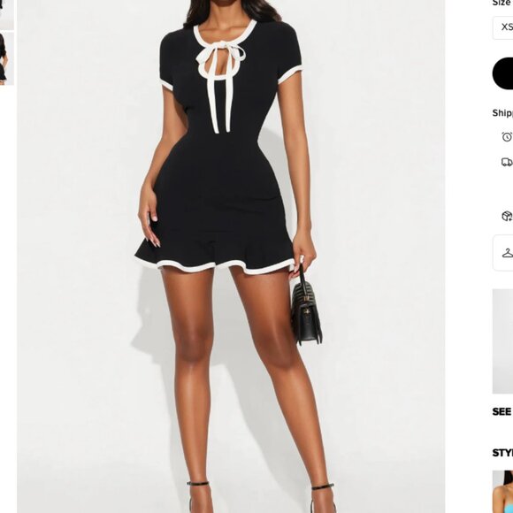 Set The Bar Short Sleeve Mini Dress NWT - Picture 3 of 3
